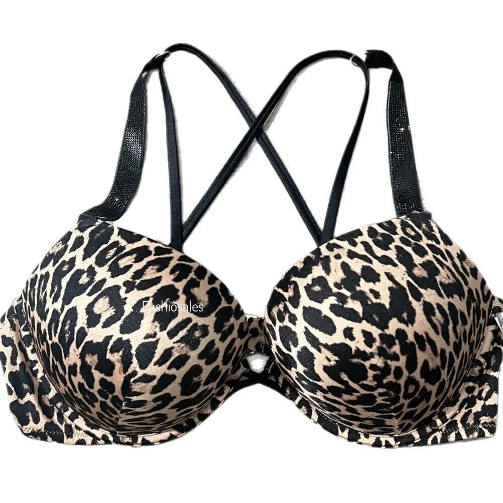 Victorias Secret Swim Shine Bling Strap Bombshell Add-2-Cups Push Up Bikini top